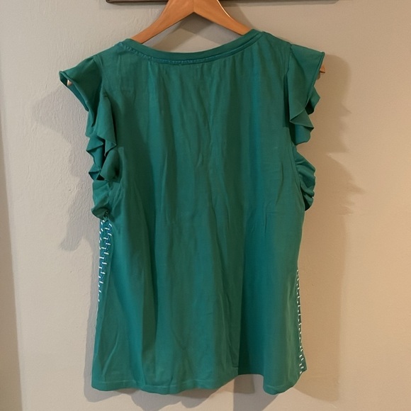 Sundance Lakelynn Floral Top Teal Blue size S - Picture 6 of 8